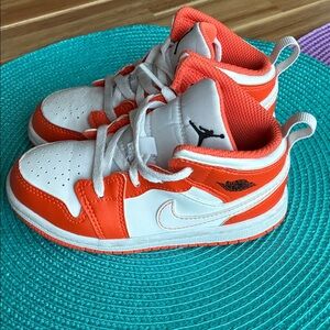 Nike Kids' High-Top Sneakers - White & Orange
